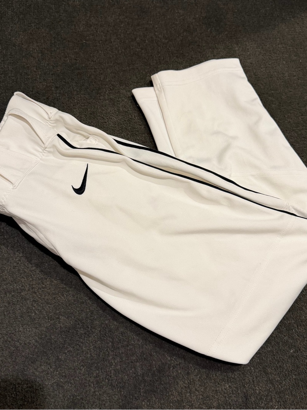 Nike Kids White Joggers with Black Piping